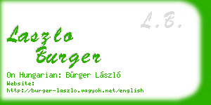 laszlo burger business card